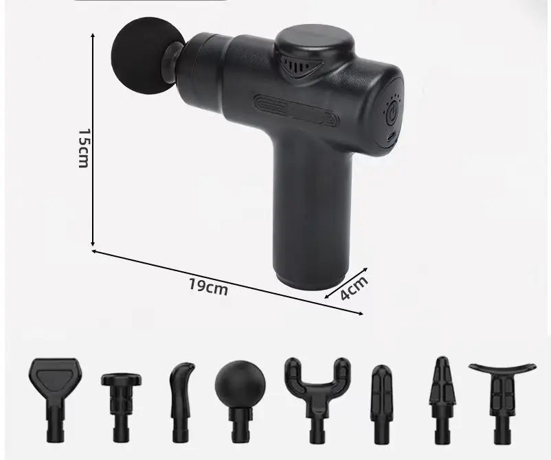 Pistola Massaggiante Elettrica a 8 Testine – Massaggio Profondo per Muscoli e Recupero Post-Allenamento